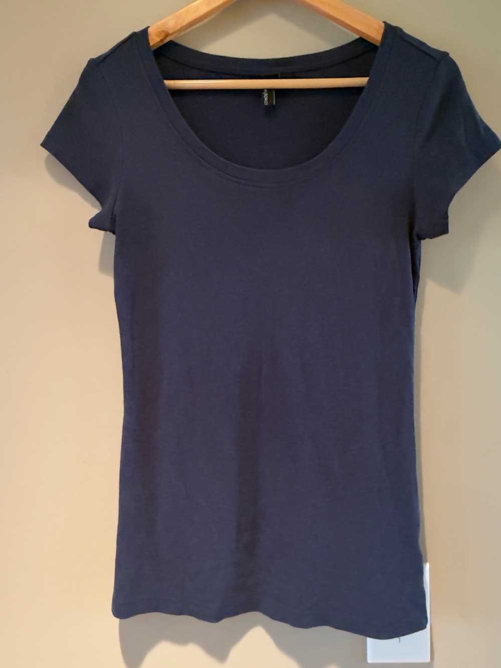 Cynthia Rowley Navy Scoop Neck Short Sleeve Tee L